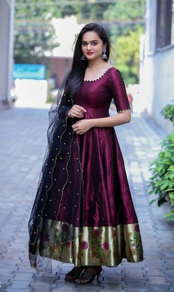 Buy online Purple Silk Blend Party Gown from ethnic wear for Women by  Aarika for 799 at 60 off  2023 Limeroadcom