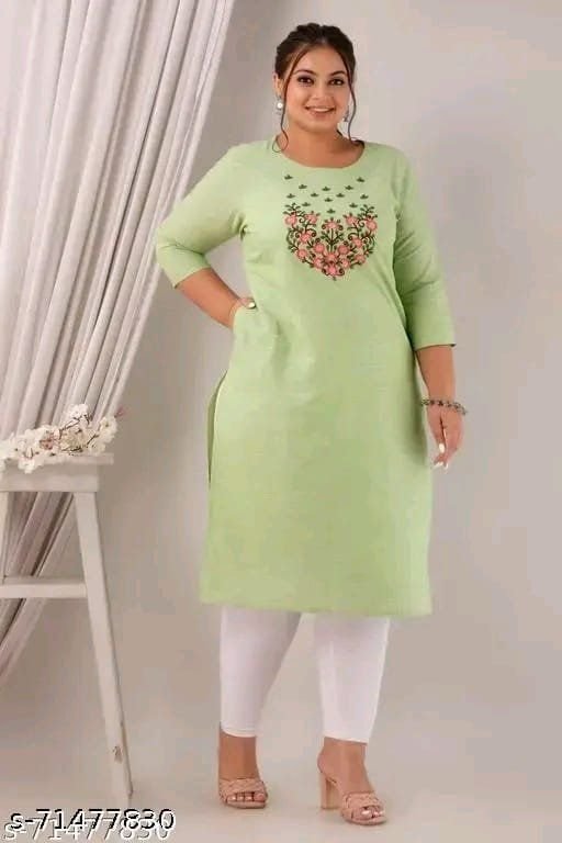 Women Ch Pure Cotton Straight Kurti 